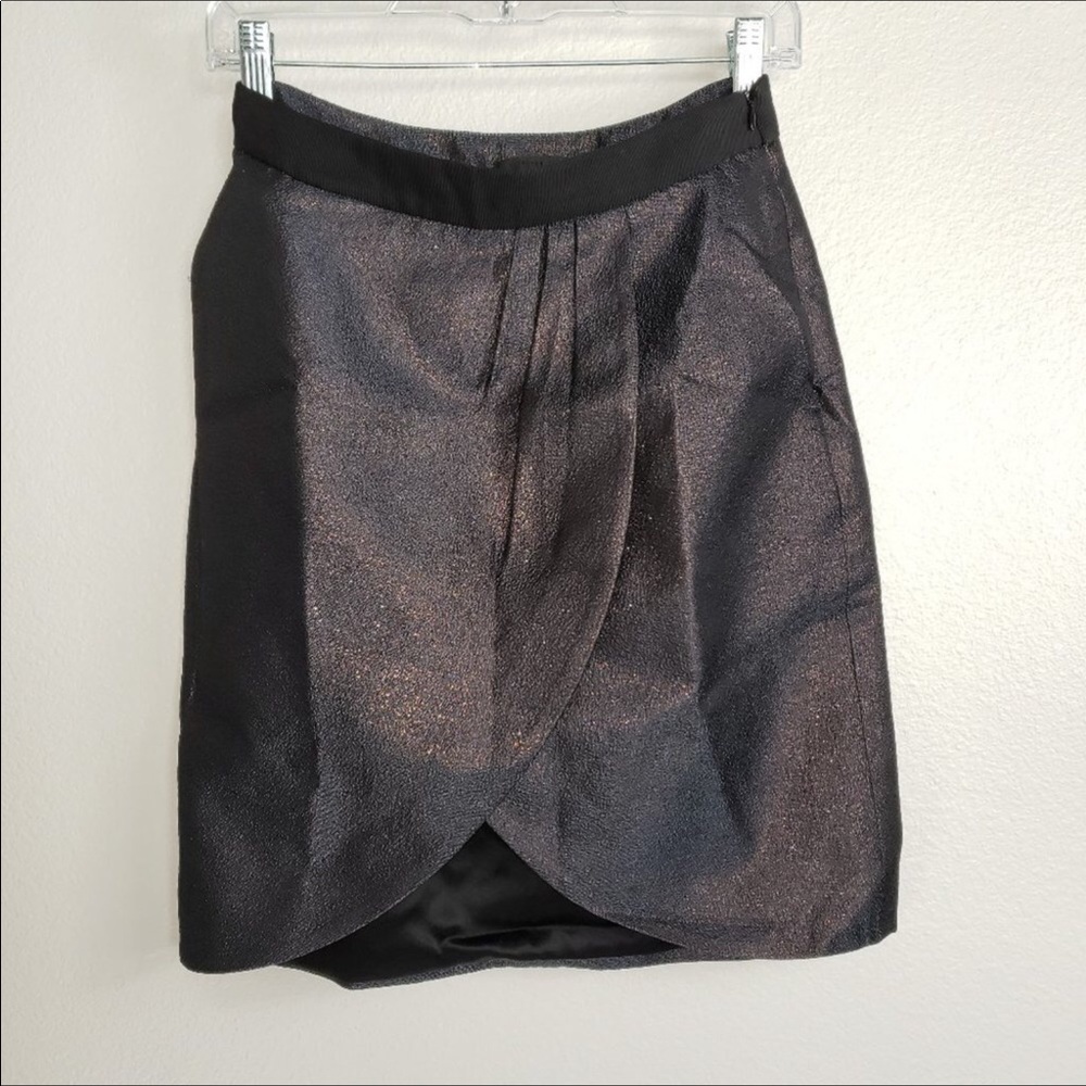 Jenni Kayne Metallic Tulip Front Split Mini Skirt
